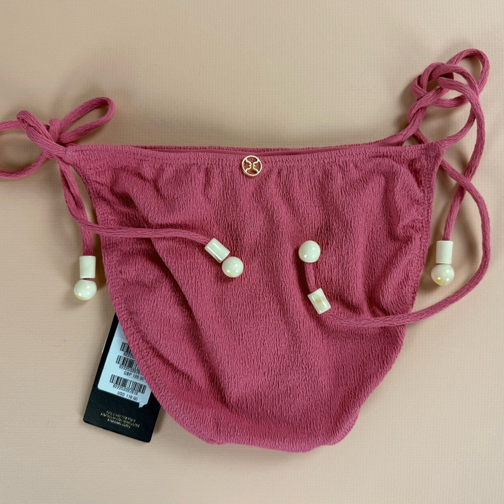 ViX Paula Hermanny Bikini Bottom Beaded Ties Small NWT - Picture 2 of 3